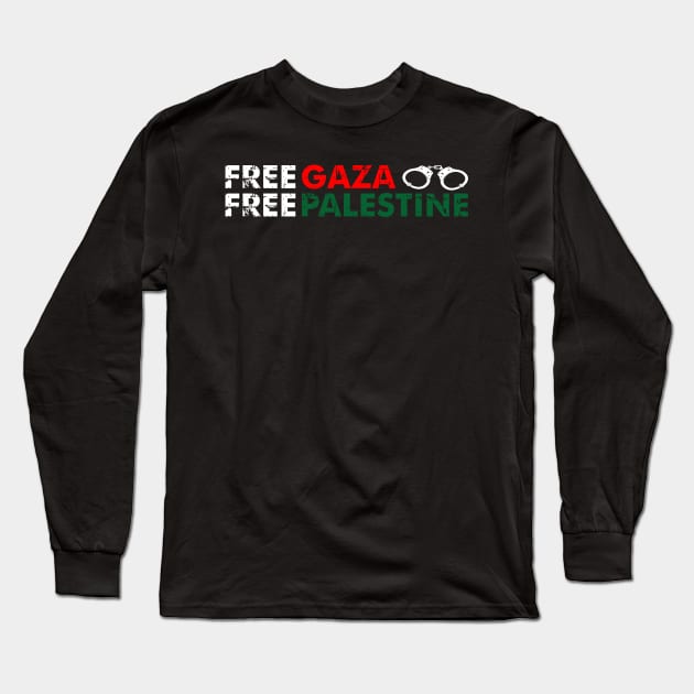 Free Gaza Free Palestine - Break These Handcuffs For Freedom Long Sleeve T-Shirt by mangobanana